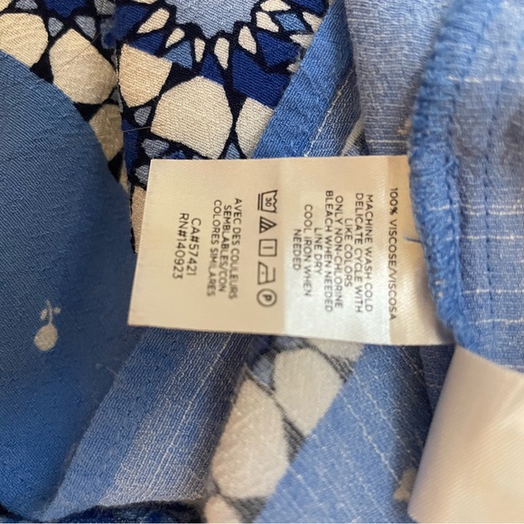 LOFT Midi Blue Floral Open Back Dress - Picture 3 of 10